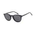 Isaac - Round Black Clip On Sunglasses for Men & Women